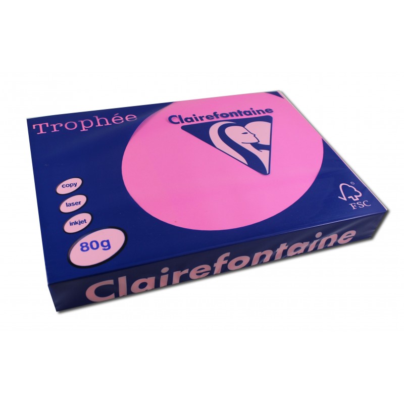 RAM A4 80G ROSE FLUO TROPHEE CLAIREFONTA          