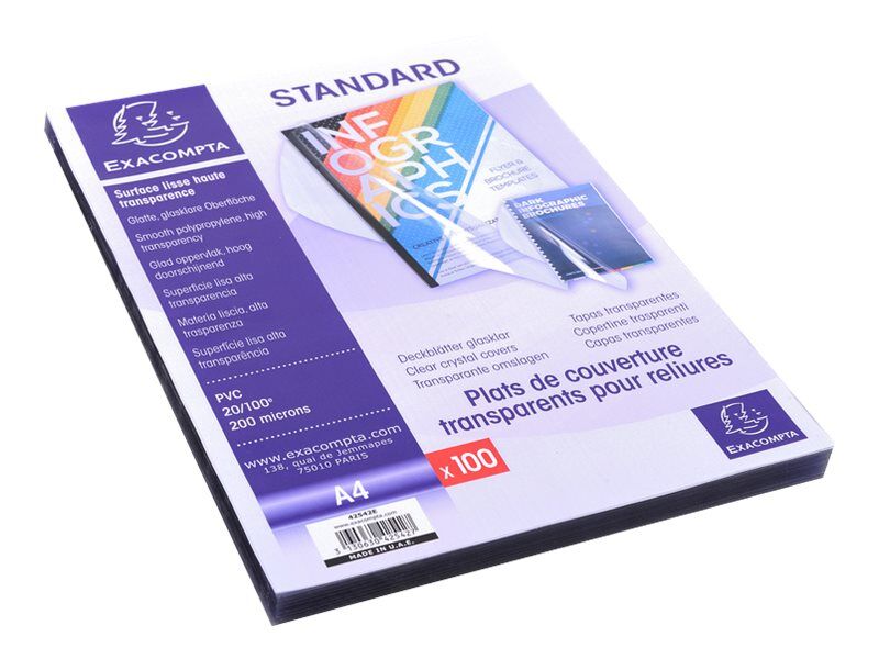 COUV A4 CRISTAL 200 MU*100 EXA                    
