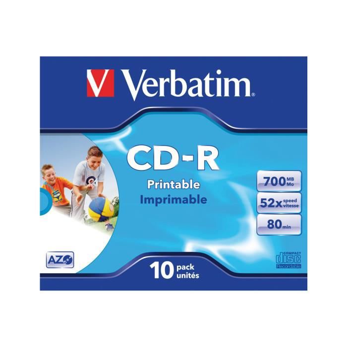 CD-R 700MO VERBATIM INPRIMABLE X10EX              