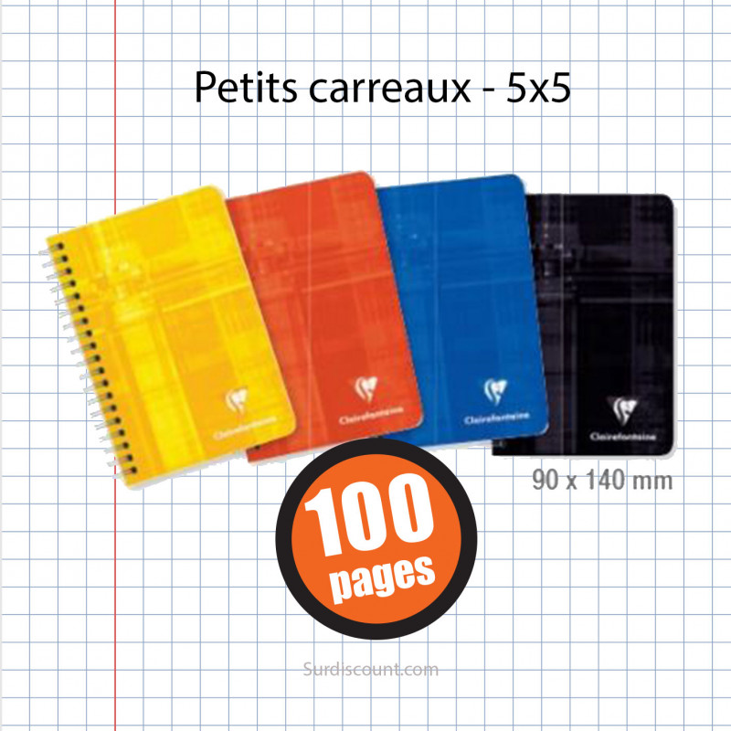 CARNET INT 95*140 100P 5*5 90G CLAIREFON          