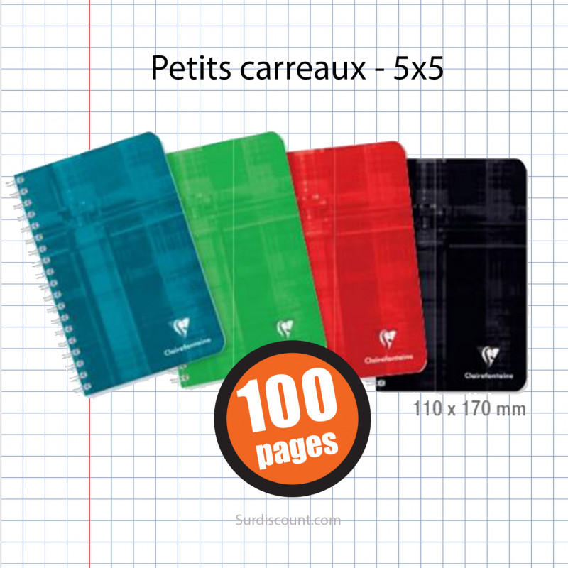 CARNET INT 110*170 100P 5*5 90G CLAIREFO          