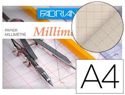 POCHETTE PAPIER MILLIMETRE A4 72GR FABRIANO