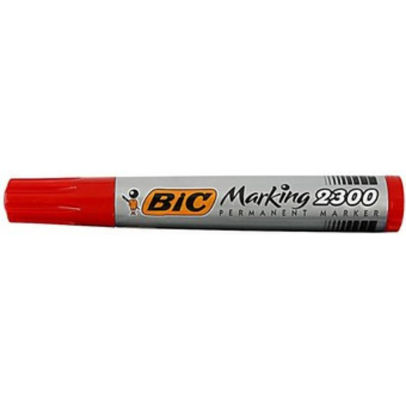 Marqueur Permanent Bic rouge - Marking 2300 biseau - pas cher