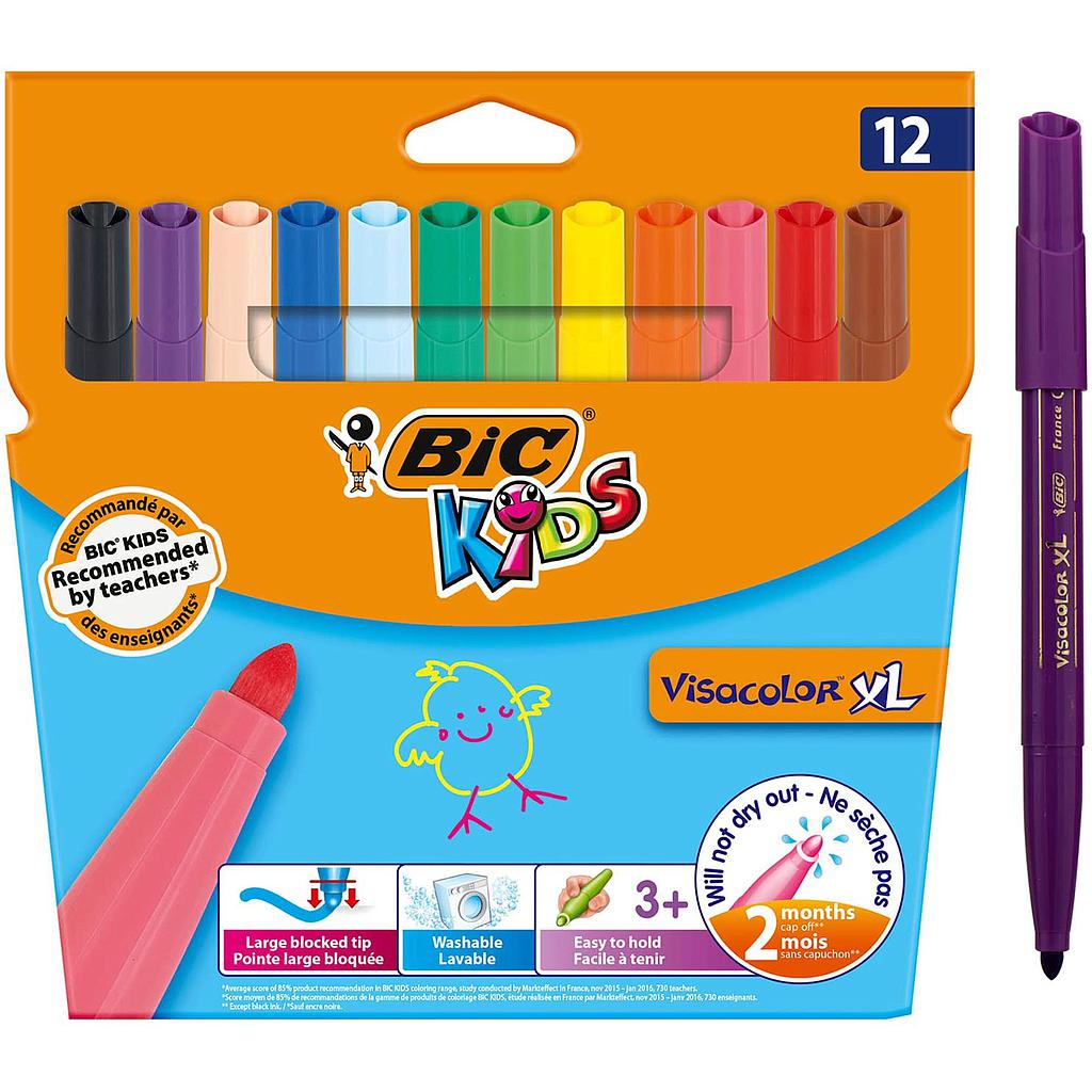 FEUTRES VISACOLOR XL BIC POCH DE 12               
