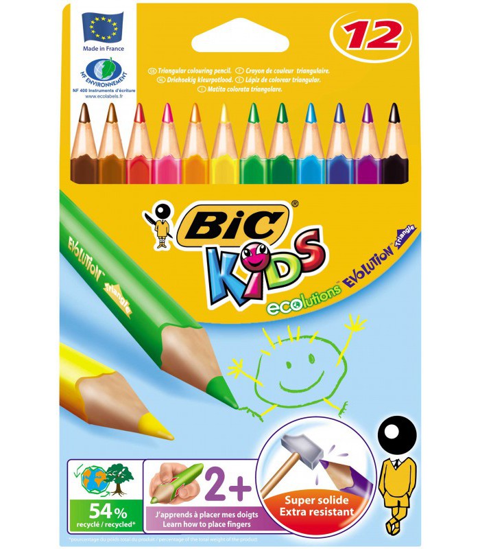 CRAYONS DE COUL EVOLUTION TRIANGLE*12 BI          