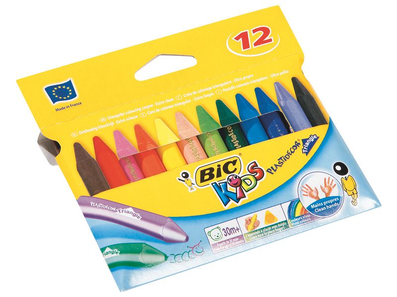 CRAYONS DE COUL PLASTIDECOR TRIANGLE 12           