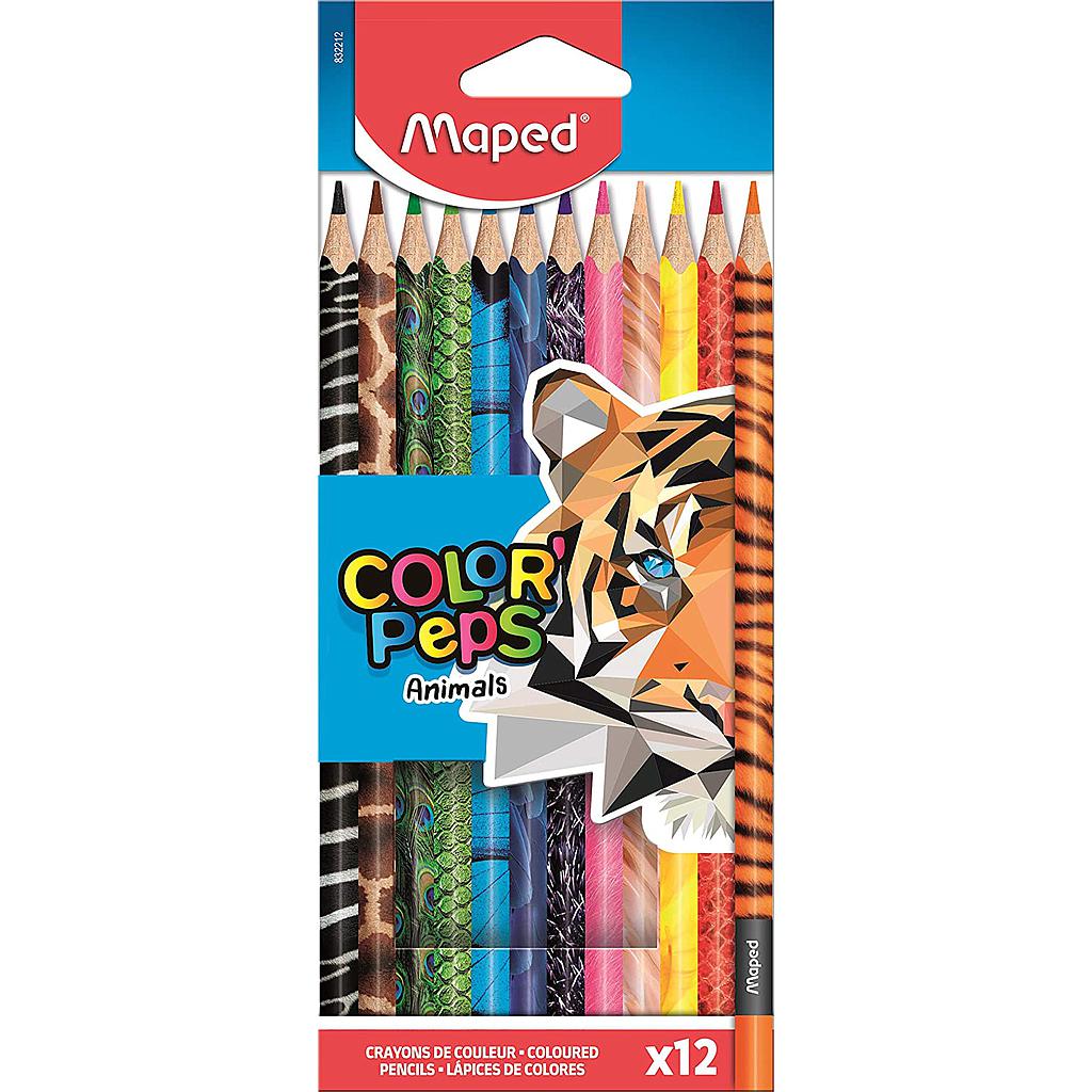 CRAYONS DE COUL*12 COLOR PEPS ANIMAL              