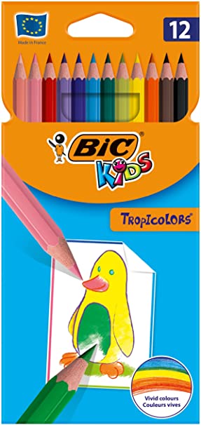 CRAYONS DE COUL TROPICOLORS BIC*12                
