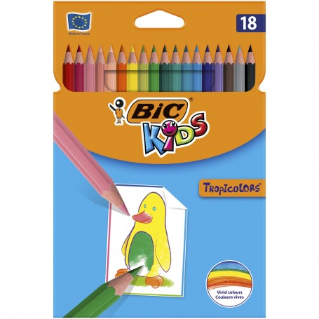 CRAYONS DE COUL TROPICOLORS BIC *18               