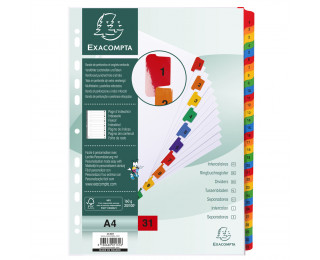 INTER CARTE MYLAR A4 31T NUMERIQUE 1-31           