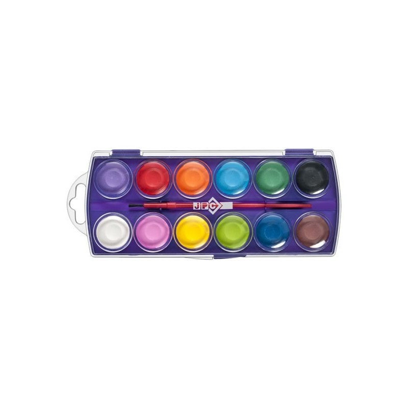 GOUACHE EN PALETTE 12 PASTILLES+PINCEAU