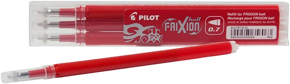 RECH PILOT FRIXION 0.7 ROUGE SET DE 3             