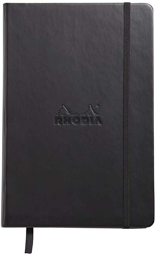 CAHIER A5 RHODIA LIGNE + ELAST 90G 96F            