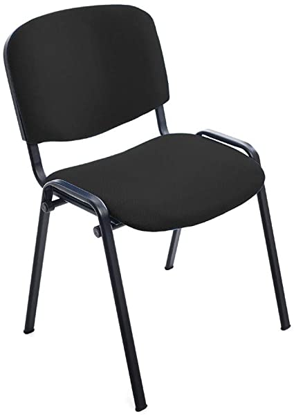 CHAISE VISITEUR TISSU NOIR