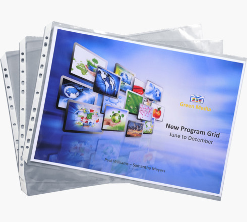 POCHETTE PERFO A3 PP LISSE 9/100 10EX   EXA