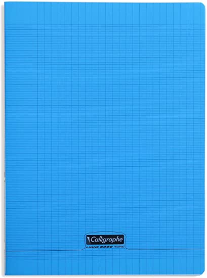 CAHIER 24*32 PIQ 96P SEYES PP BLEU 90G CALLI