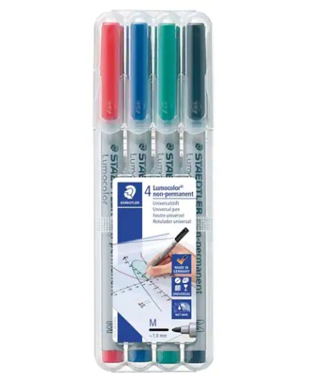 FEUTRE NON PERM PRO 1MM ASST X 4EX STAEDLER