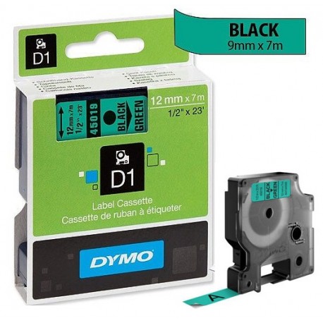 DYMO CASSETTE 4500 D1 12MM NR/VERT 45019          