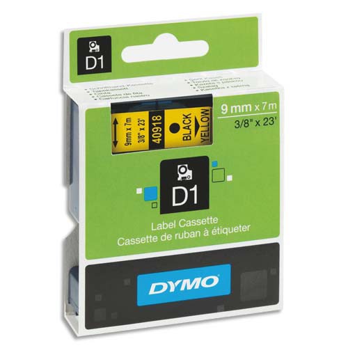 DYMO CASSETTE 4500 D1 9MM NOIR/JAUNE              