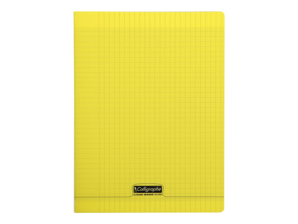 CAHIER 24*32 PIQ 192P SEYES PP JAUNE 90G CALLI