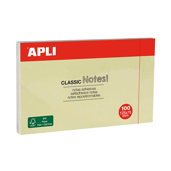 BLOC NOTE ADHESIF 125X75 JAUNE AGIPA