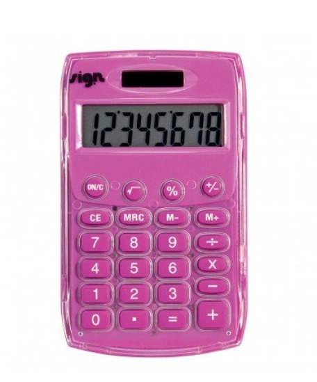 CALCULATRICE SIGN 8 CHIFFRES POCHE 11*7*1 CLRS ASST