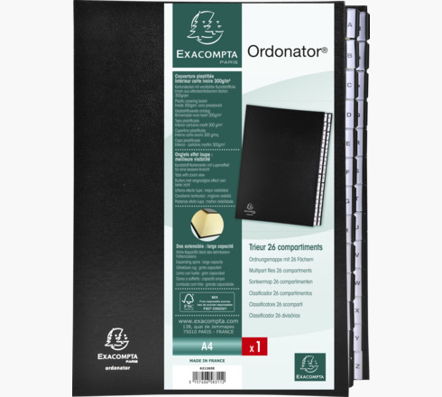 TRIEUR ALPHABETIQUE 26C NOIR ORDONNATOR