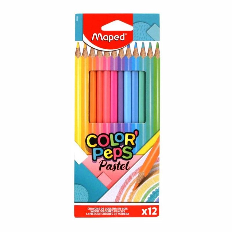 CRAYONS COLOR PEPS PASTEL*12 MAPED