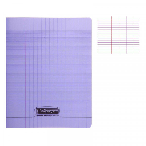 CAHIER 17*22 PIQ 192P SEYES 90G VIOLET PP CALLI