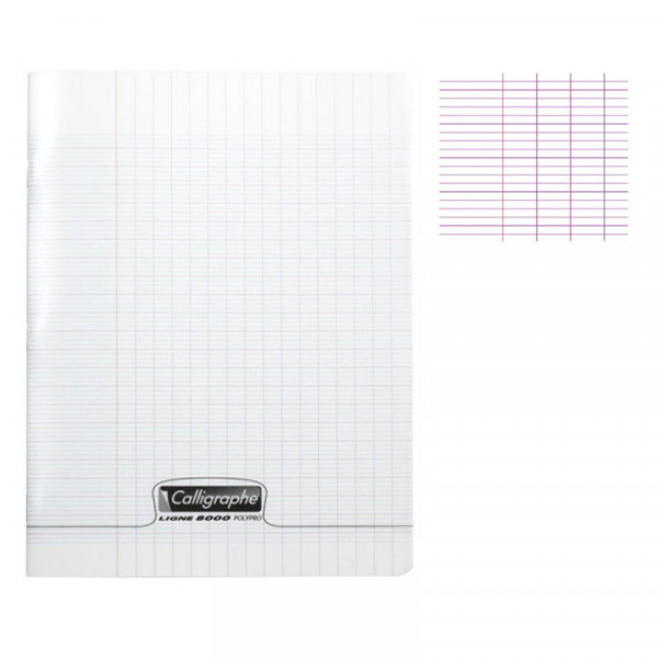 CAHIER 17*22 PIQ 192P SEYES 90G INCOLORE PP CALLI