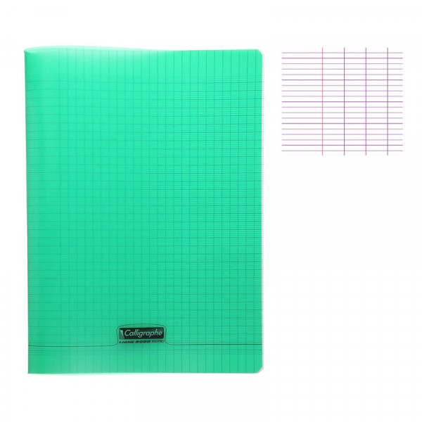 CAHIER 24*32 PIQ 192P SEYES PP VERT 90G CALLI