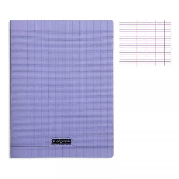 CAHIER 24*32 PIQ 192P SEYES PP VIOLET 90G CALLI