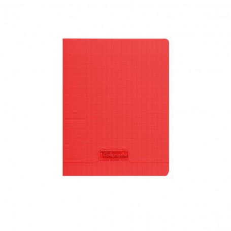 CAHIER 17*22 PIQ 192P SEYES 90G ROUGE PP CALLI