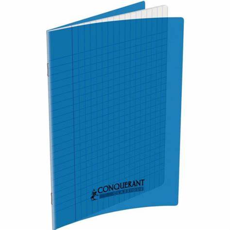 CAHIER 17*22 PIQ 96P SEYES 90G BLEU PP CONQ7