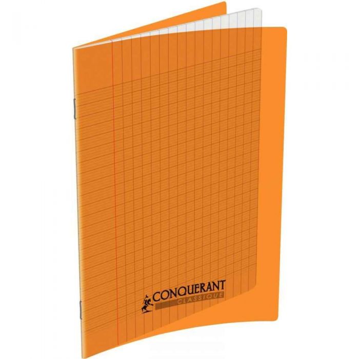 CAHIER 17*22 PIQ 96P SEYES 90G ORANGE PP CONQ7