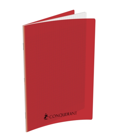 CAHIER A4 PIQ 96P SEYES 90G ROUGE PP CONQ7