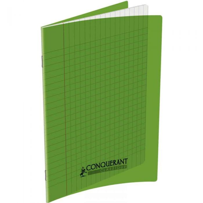 CAHIER A4 PIQ 96P SEYES 90G VERT PP CONQ7