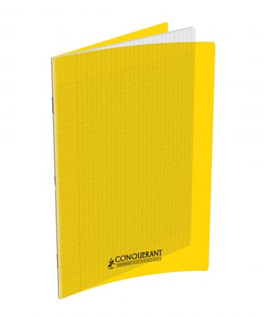 CAHIER 24*32 PIQ 96P SEYES PP JAUNE 90G CONQ7