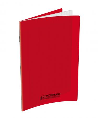 CAHIER 24*32 PIQ 96P SEYES PP ROUGE 90G CONQ7