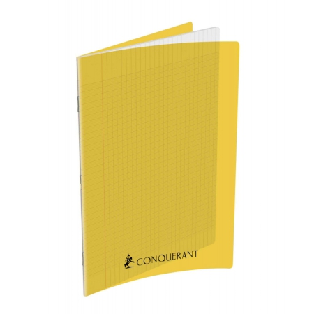 CAHIER 24*32 PIQ 192P SEYES PP JAUNE 70G CONQ7