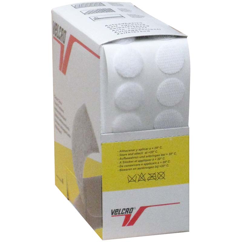 PASTILLES VELCRO ADH 19MM BLANC 12U               