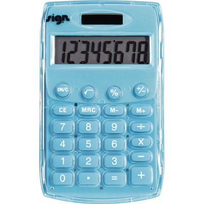 CALCULATRICE SIGN 8 CHIFFRES POCHE 11*7* BLEUE