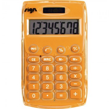 CALCULATRICE SIGN 8 CHIFFRES POCHE 11*7* ORANGE