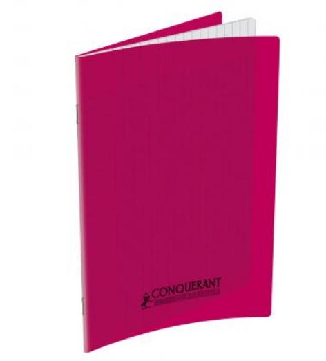 CAHIER 17*22 PIQ 96P SEYES 90G ROSE PP CONQ7
