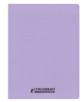 CAHIER 24*32 PIQ 96P SEYES PP LILAS 90G CONQ7