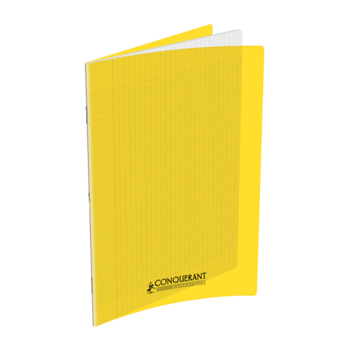 CAHIER 24*32 PIQ 140P SEYES PP JAUNE 90G CONQ7