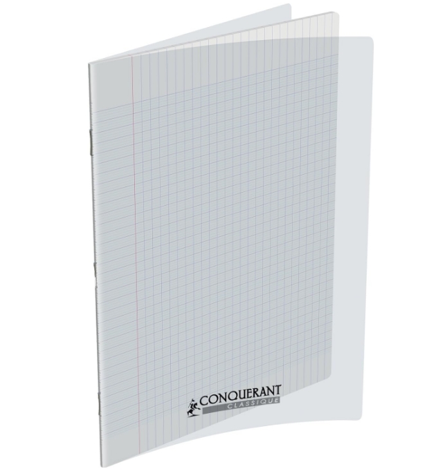 CAHIER 24*32 PIQ 140P SEYES PP INCOLORE 90G CONQ7