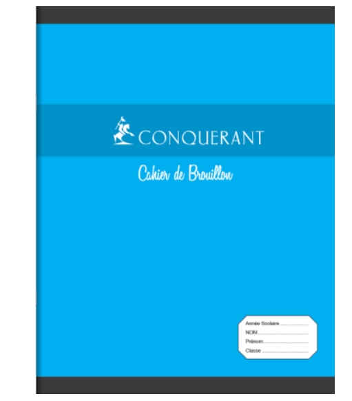 CAHIER 17*22 PIQ 96P SEYES 60G BROUILLON CONQ7