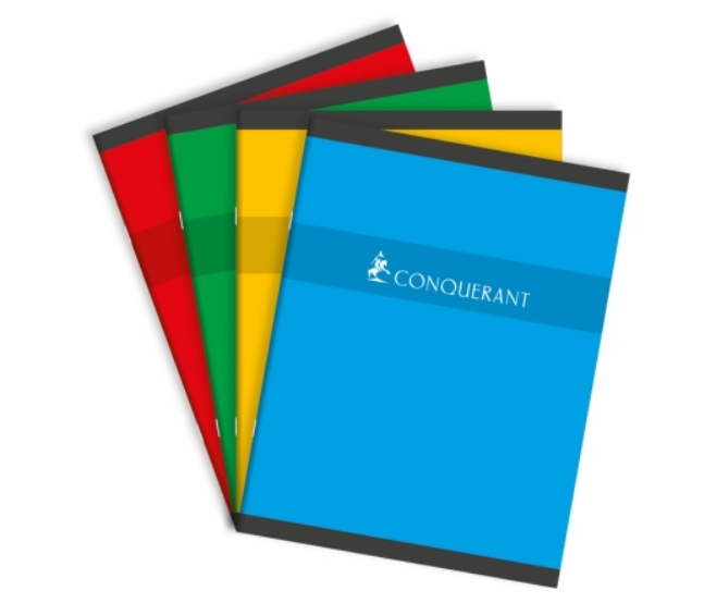 CAHIER 17X22 PIQ 96P SEYES 70G CONQ7