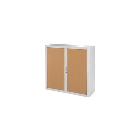 ARMOIRE A RIDEAUX 1M CORPS BLANC RIDEAUX HETRE PAPERFLOW